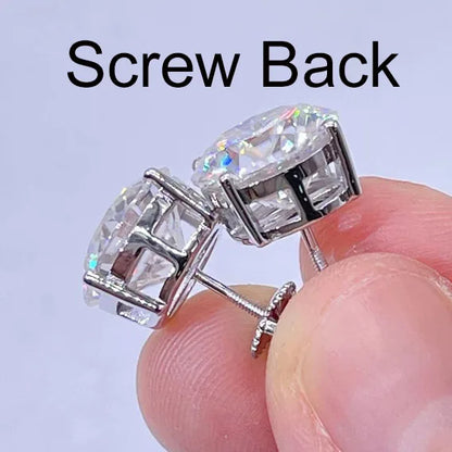 CUC 3-14MM AAAA Zircon Stud Earrings Screw/Push Back For Women Men Fashion Trend Wedding Jewelry Party Love Gift