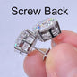 CUC 3-14MM AAAA Zircon Stud Earrings Screw/Push Back For Women Men Fashion Trend Wedding Jewelry Party Love Gift