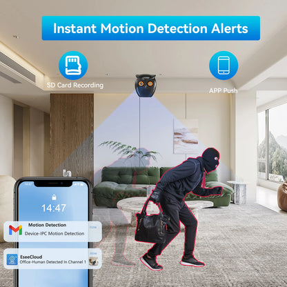 1080P WiFi Home Security Camera With 120° Wide Angle, Two-Way Audio - USB Powered Indoor Surveillance Mini Cam, Speaker, Video