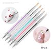 5PCS Stripe Liner Brush Set Nail Painting Pen Dotting Tool Rhinestone Picker Nail Art Accessories for Beauty Health