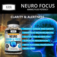 Neuro Brain & Focus Supplement - Healthy Memory Function, Clarity Nootropics Supplement - for Mental Focus, Cognitive Function