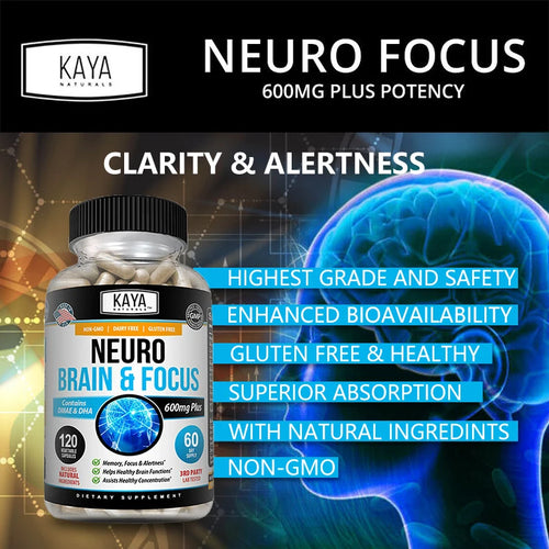 Neuro Brain & Focus Supplement - Healthy Memory Function, Clarity Nootropics Supplement - for Mental Focus, Cognitive Function