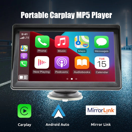 Portable Car Radio Multimedia Video Player Wireless CarPlay Android Auto 7inch Touch Screen With AUX FM For Rear View Camera ﻿