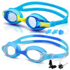 2 Pack Kids Swimming Goggles Age 3-14 Years Old Anti-fog 100% UV Protection Clear Vision No Leaking Quick Adjustable Strap