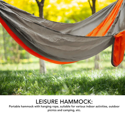 Camping Hammock Hammock Chair Portable Hammock with Tie Rope Widened Hanging Swing for Indoor Outdoor Camping Silver Gray