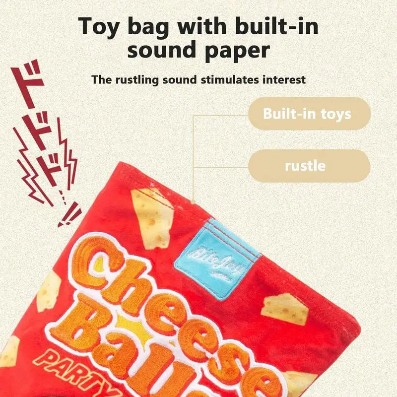 Pet Food Hiding Toy Plush Snack Bag Dog Training Teething Toy Interactive Feeder Dog Cat Chew Toys With Squeaker Hide Food Toys