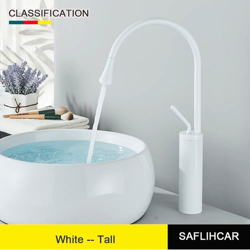 Brushed Gold Basin Faucet Black Faucet Deck Mounted Basin Sink Tap Hot & Cold Mixer Brass Tap for Bathroom