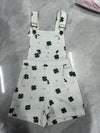 Toddler Girl Sleeveless Denim Overalls with Ruffle Straps and Floral Embroidery Cute Jumpsuit for Baby Girls