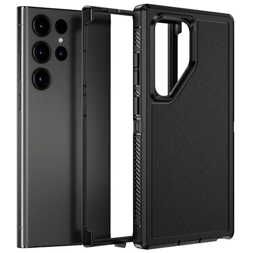 For Samsung Galaxy S22 Ultra 5G Dual Layer Case Slim Thin Hybrid Rugged Hard Shockproof Phone Cover Black