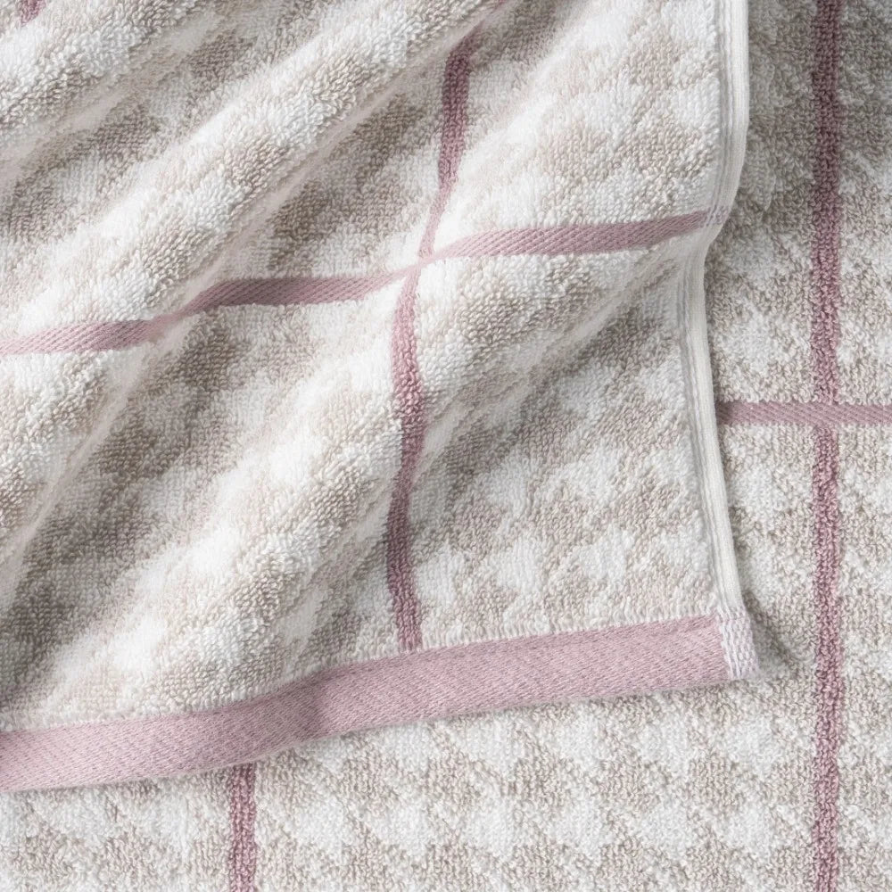 Plaid Hand Towel, 28" x 16", Rose Pink by Drew Barrymore