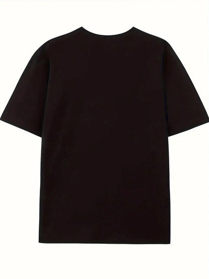 Men's 100% Cotton Crew Neck Outdoor Tee - All-Season Camping Graphic T-Shirt, Regular Fit, Geometric Pattern, Short Sleeve