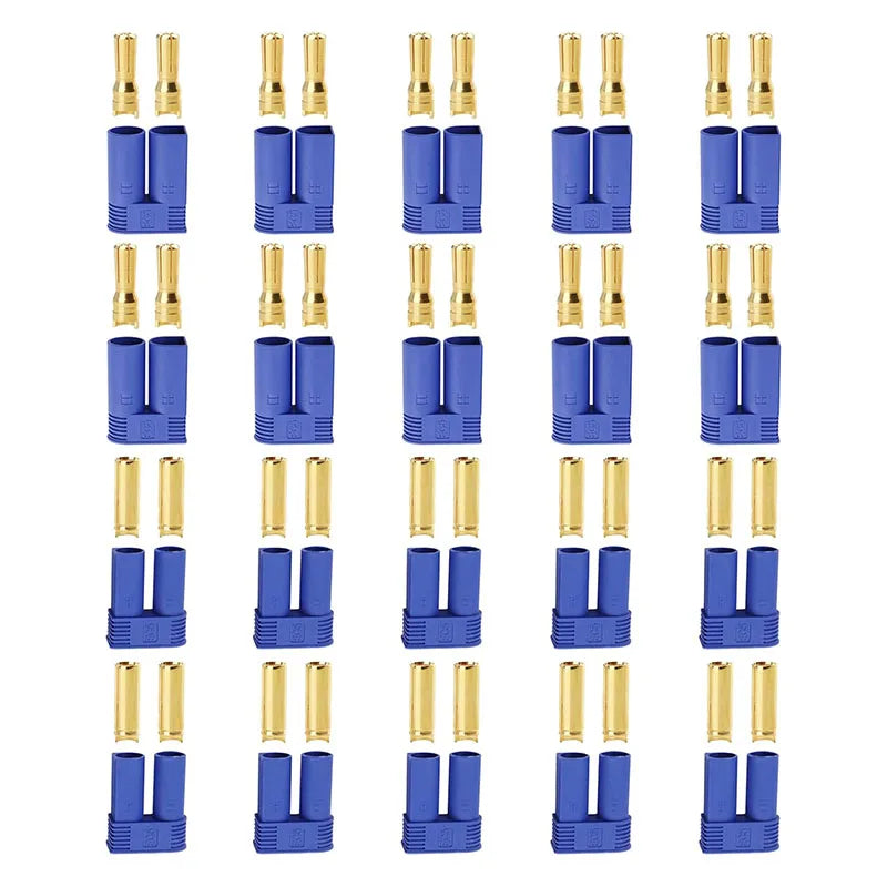 10 Pairs EC5 Banana Plug Connectors Female Male 5.0mm Gold Bullet Connector for RC ESC LIPO Battery Device Electric Motor