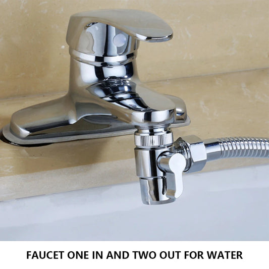 3 Way Water Tap Connector Leak-Proof Faucet Diverter Valve Copper Faucet Connector Splitter Easy-to-Install for Bathroom Kitchen
