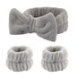 3pcs Wash Face Wristband Headband Set Skin Care Spa Water Absorption Wristbands Women Girls Sweatbands Bathroom Accessories