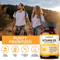 Vitamin D3 10,000 IU Capsules for Supporting Bone, Teeth, Muscle, Tissue and Immune Health, Non-GMO