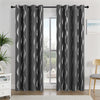 4Pcs Blackout Curtains Grommet Thermal Insulated Room Darkening  With Wave Foil Printed For Bedroom