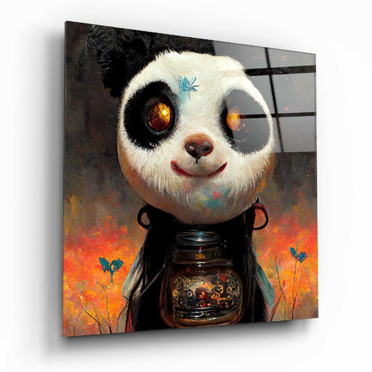 Insigneart USA Insigneart USA Panda Cup Glass Wall Art || Designer Collection