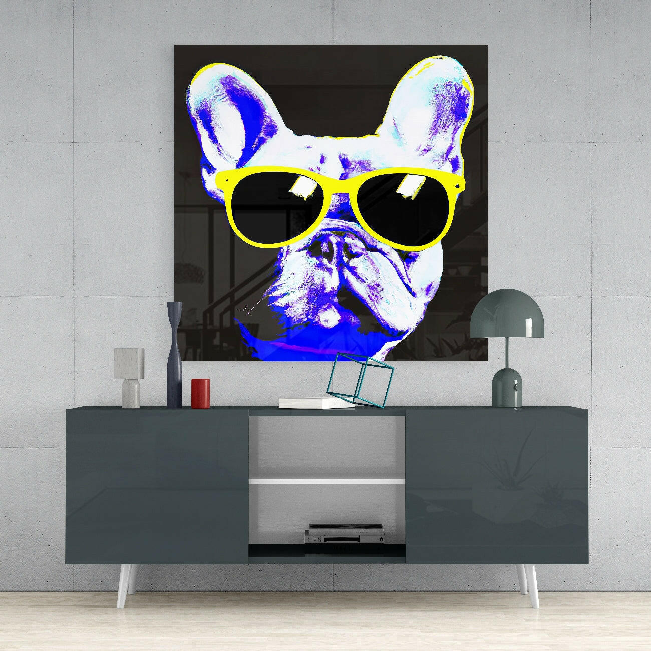 Insigneart USA Insigneart USA Cool Dog Glass Wall Art || Designers Collection