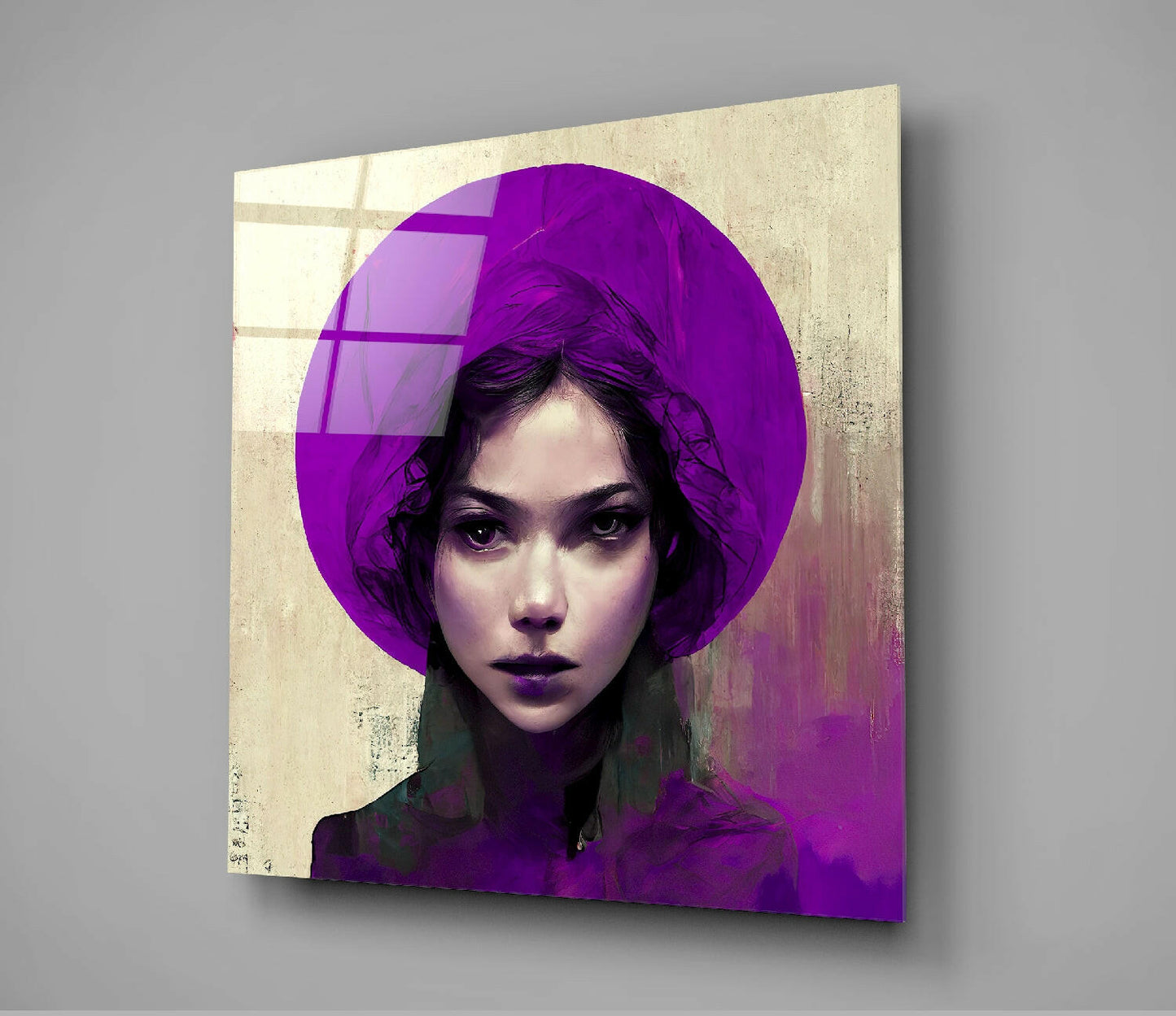 Insigneart USA Insigneart USA Purple Hat Glass Wall Art || Designer Collection