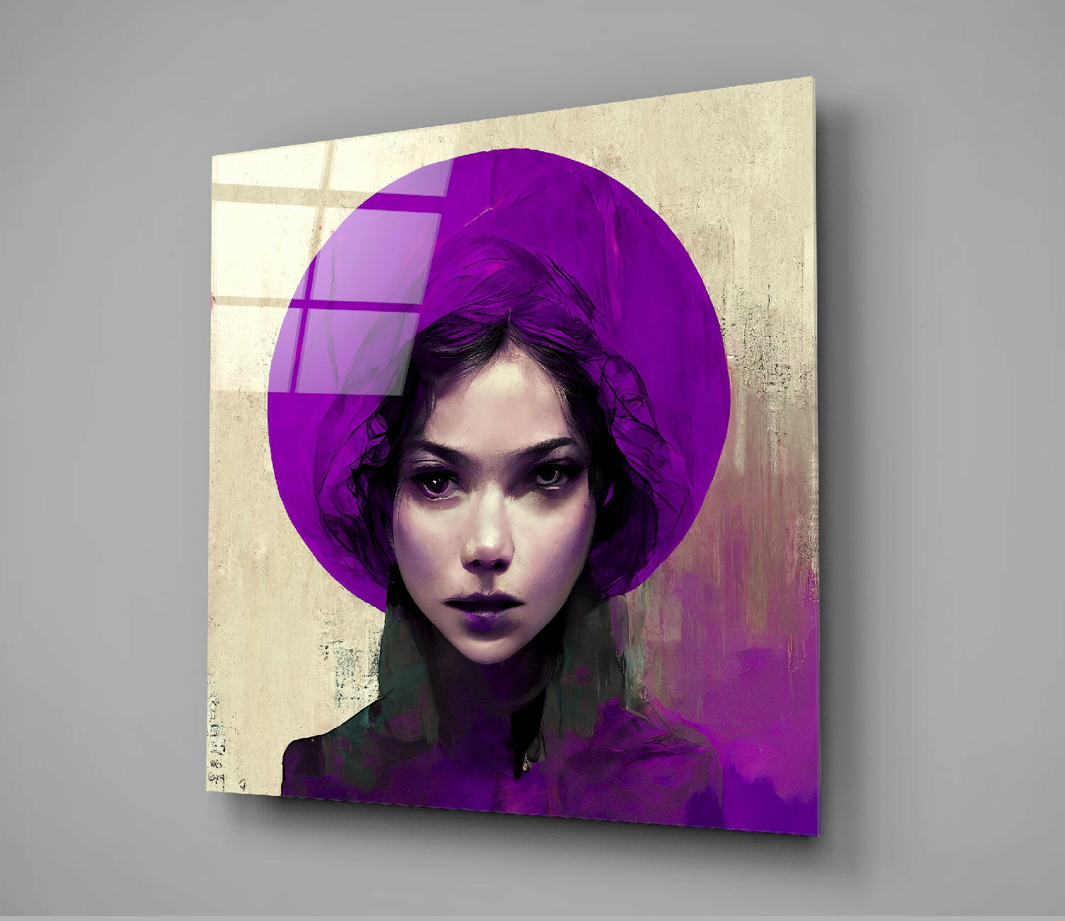 Insigneart USA Insigneart USA Purple Hat Glass Wall Art || Designer Collection