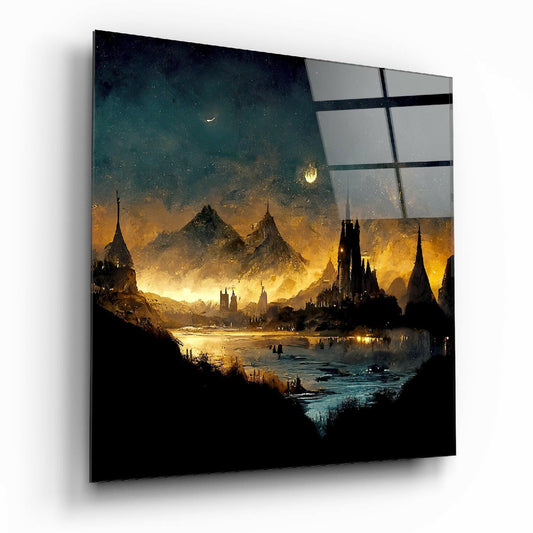 Lost City Glass Wall Art  || Designer Collection Insigneart USA