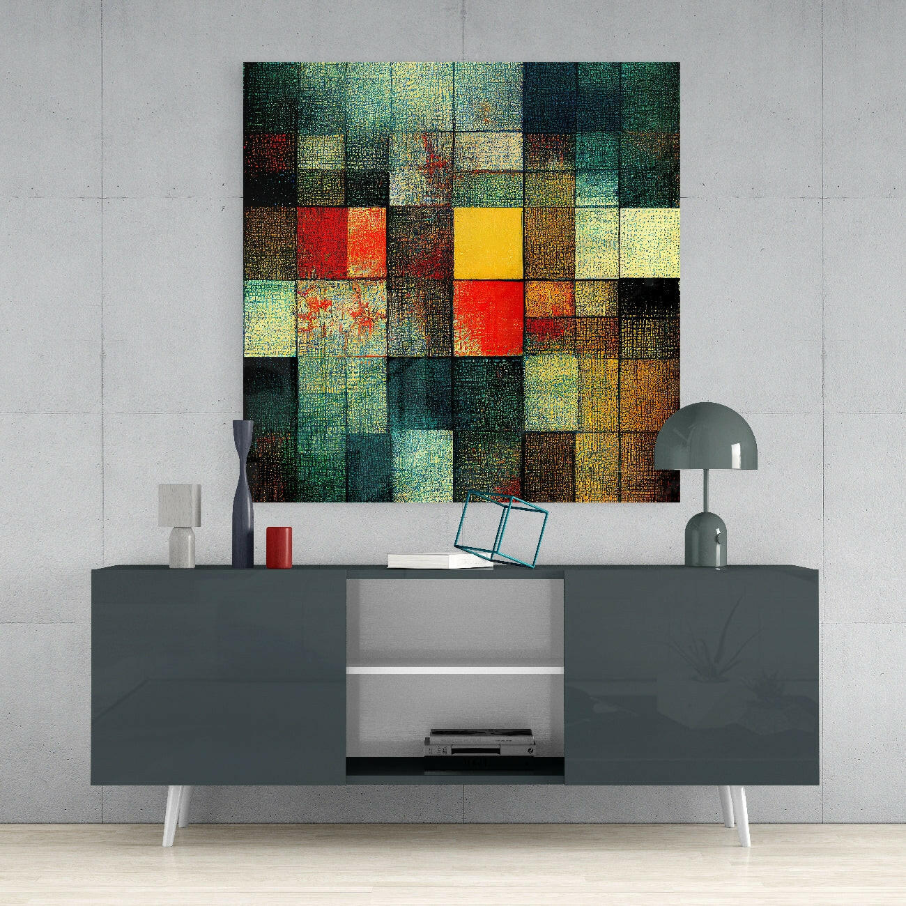 Insigneart USA Insigneart USA Blocks Glass Wall Art || Designers Collection