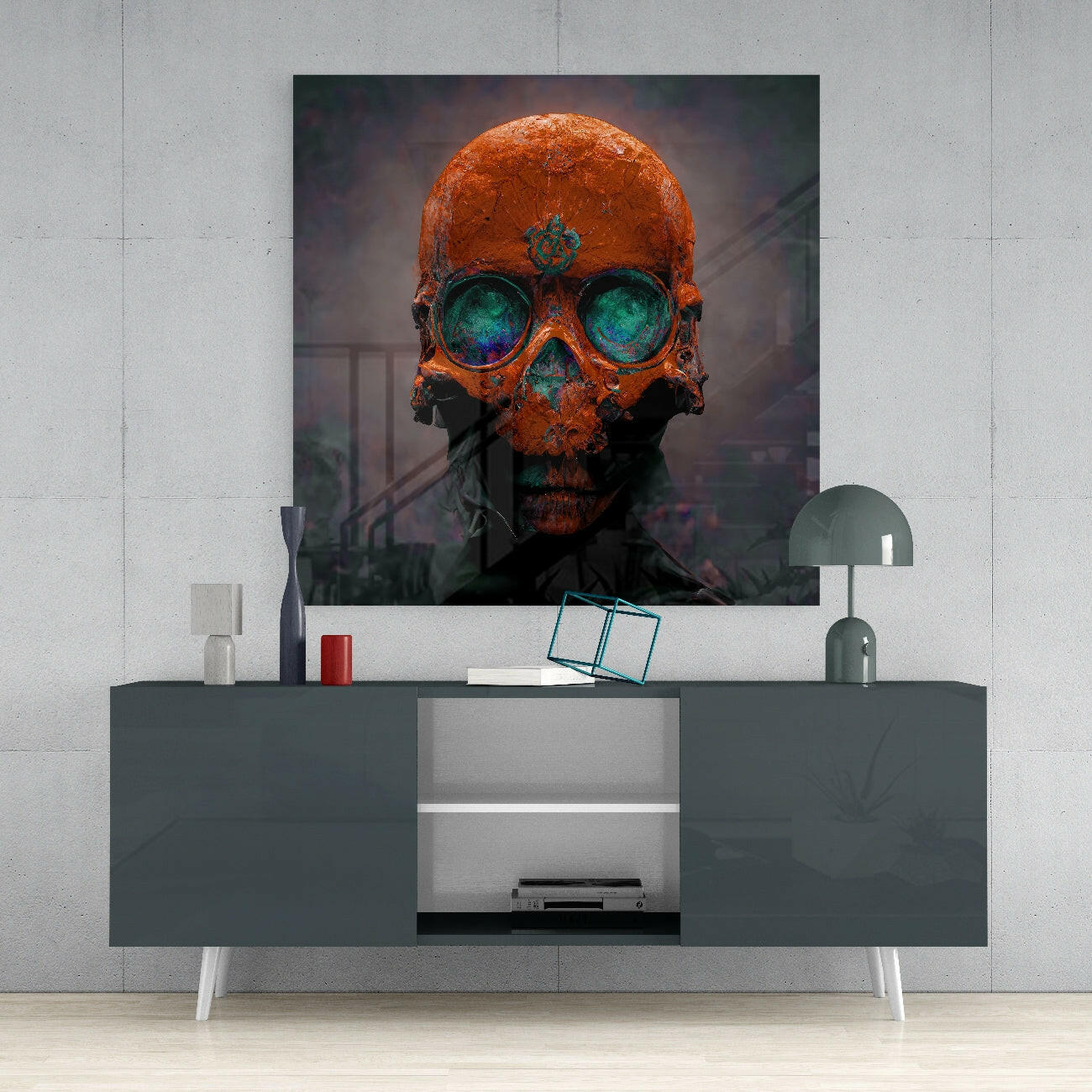Insigneart USA Insigneart USA Orange Head Glass Wall Art || Designer Collection