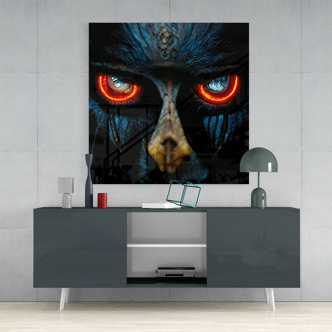 Insigneart USA Anger in the Eyes Glass Wall Art || Designers Collection