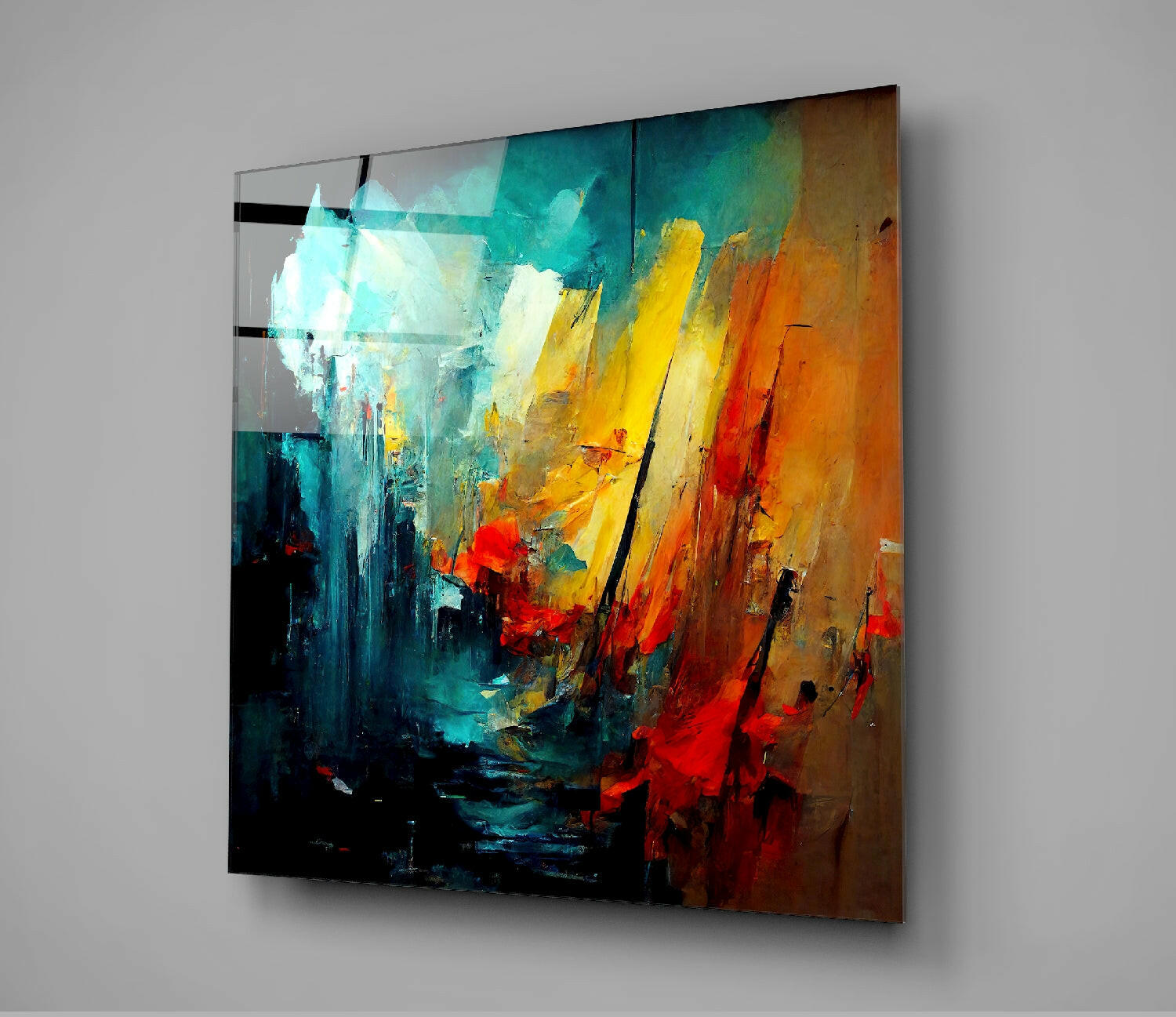 Insigneart USA Collapsed City Silhouette Glass Wall Art || Designers Collection