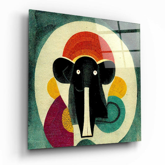 Insigneart USA Wassily's Elephant Glass Wall Art || Designer Collection