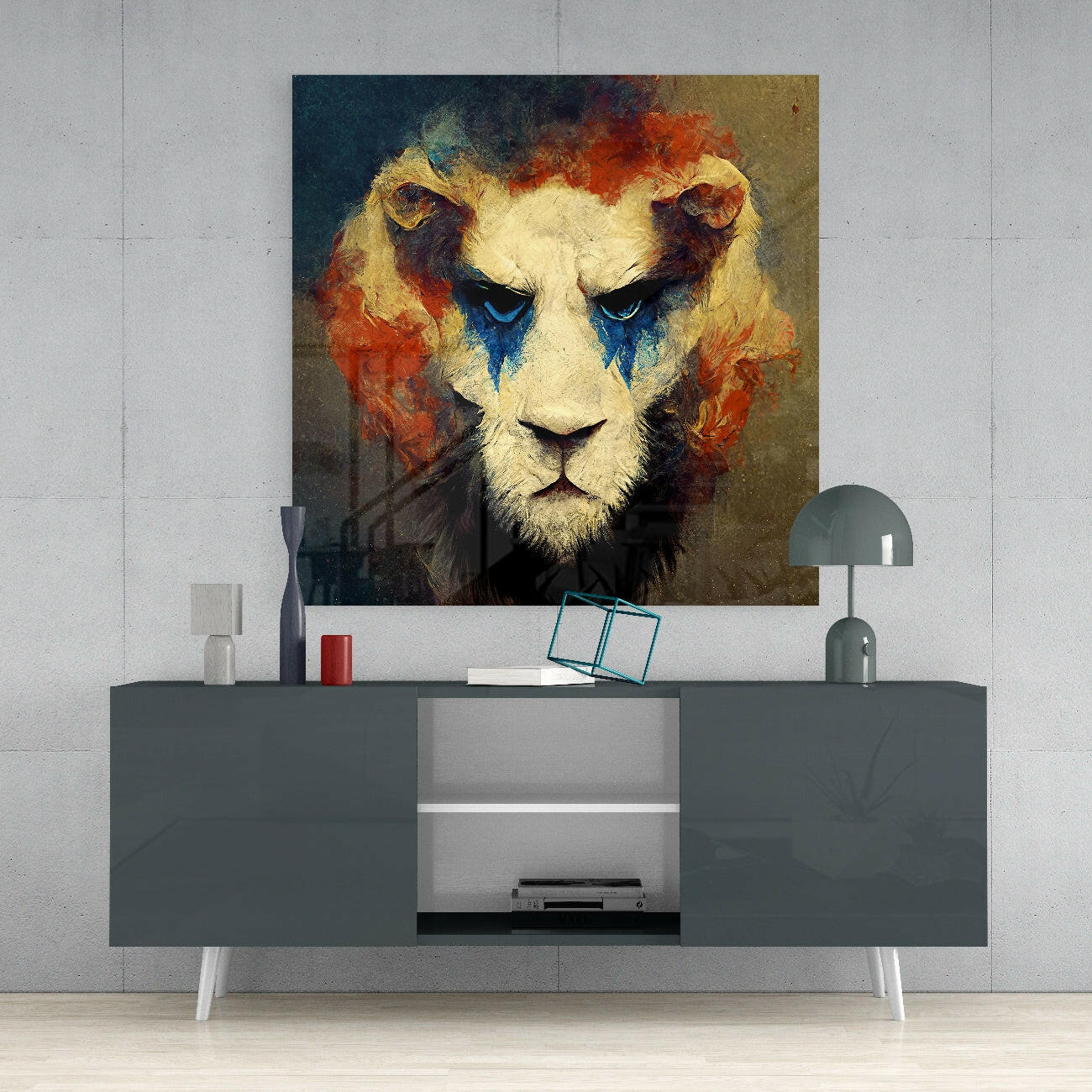 Insigneart USA Insigneart USA Lion Clown Glass Wall Art || Designer Collection