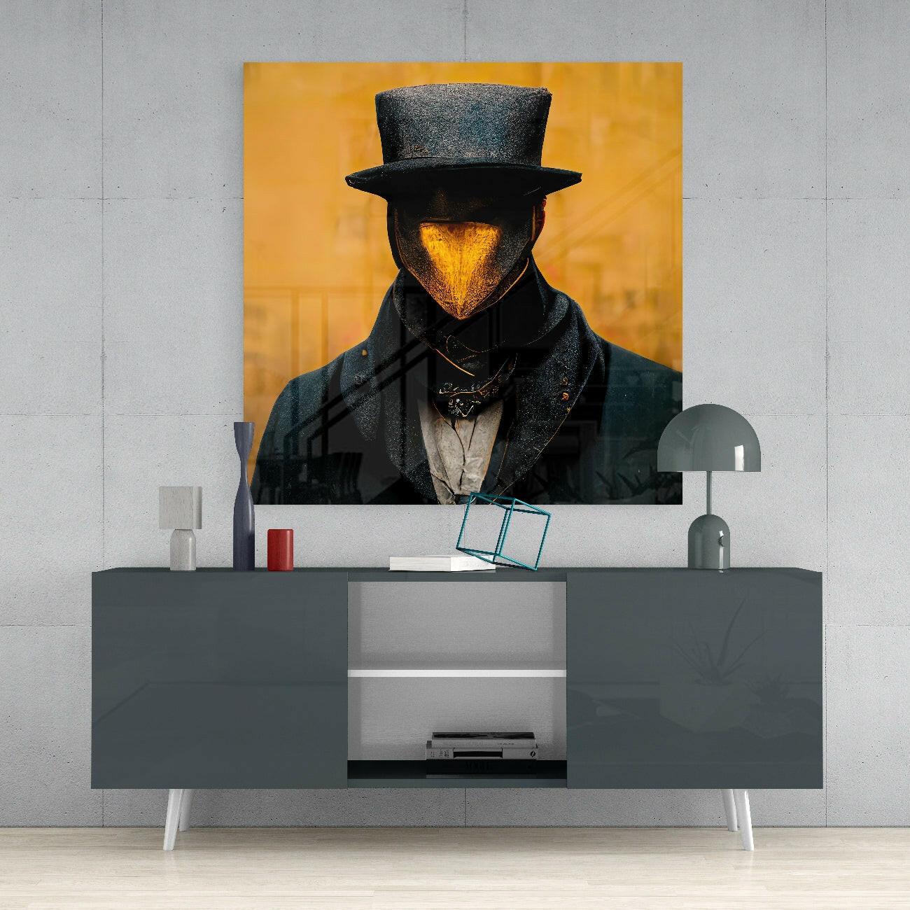 Insigneart USA The Beak Behind the Masks Glass Wall Art || Designer Collection