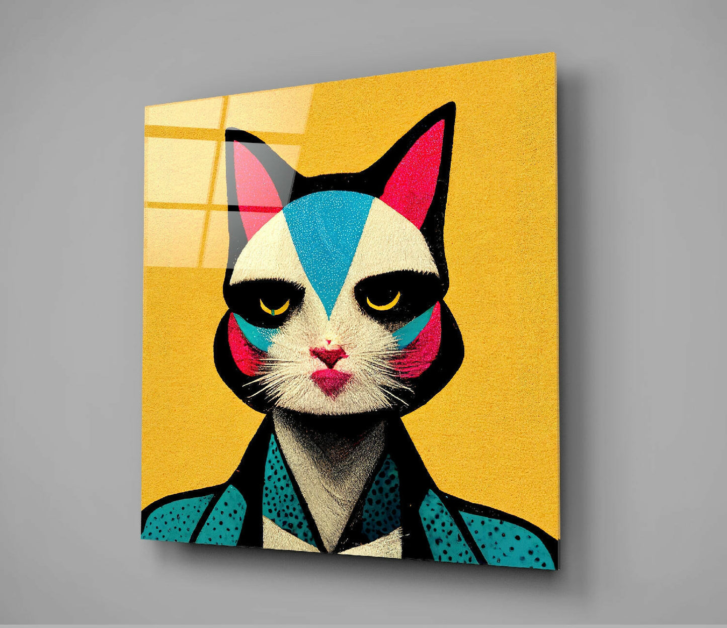 Insigneart USA Insigneart USA Ms. Cat Glass Wall Art || Designer Collection