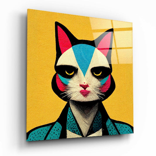 Insigneart USA Insigneart USA Ms. Cat Glass Wall Art || Designer Collection