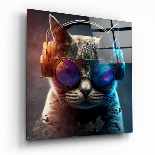 Insigneart USA Insigneart USA Punky Cat Glass Wall Art || Designer Collection