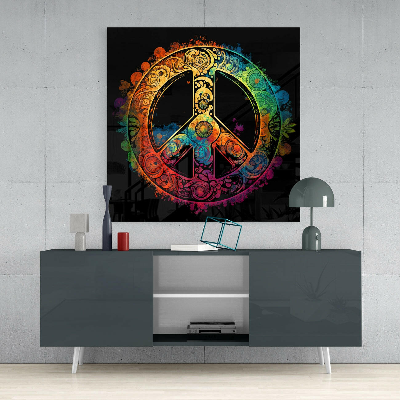 Insigneart USA Insigneart USA Peace Glass Wall Art || Designer Collection