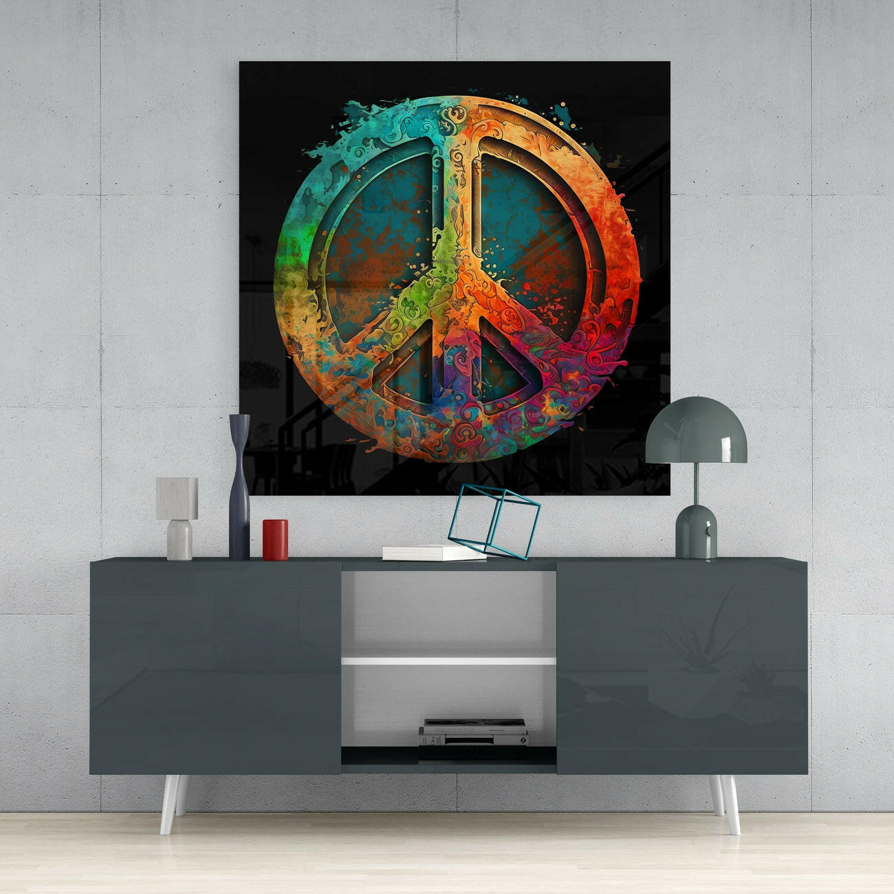 Insigneart USA Insigneart USA Peace Glass Wall Art || Designer Collection