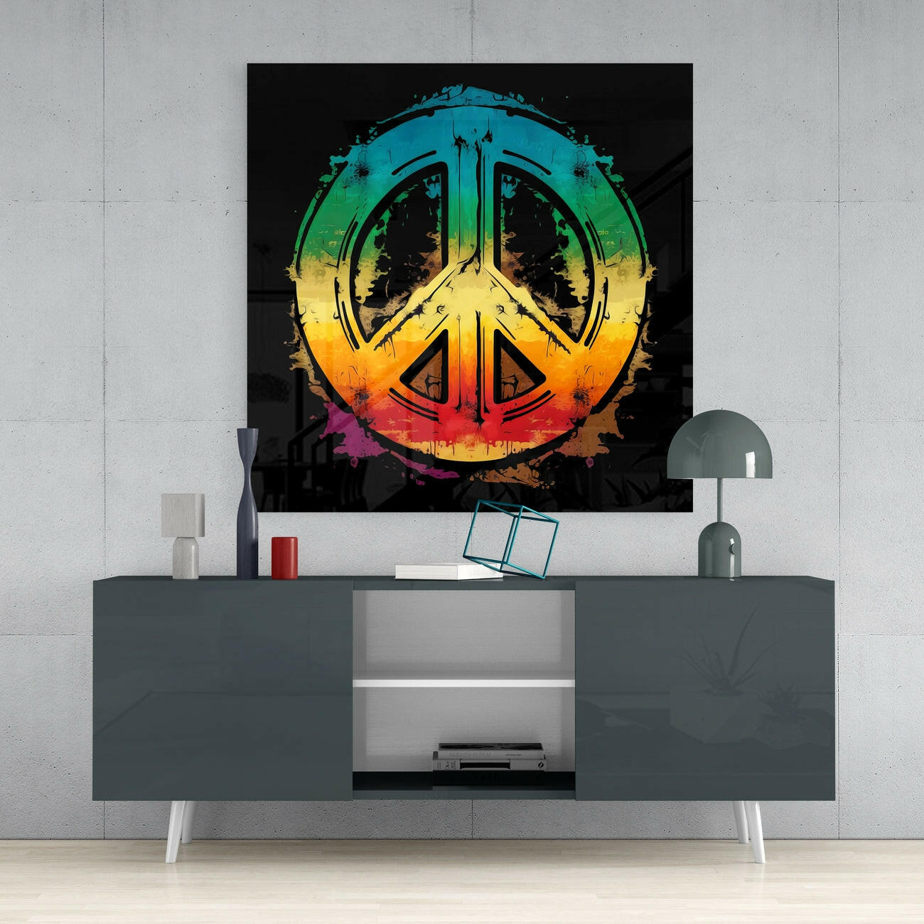 Insigneart USA Insigneart USA Peace Glass Wall Art || Designer Collection