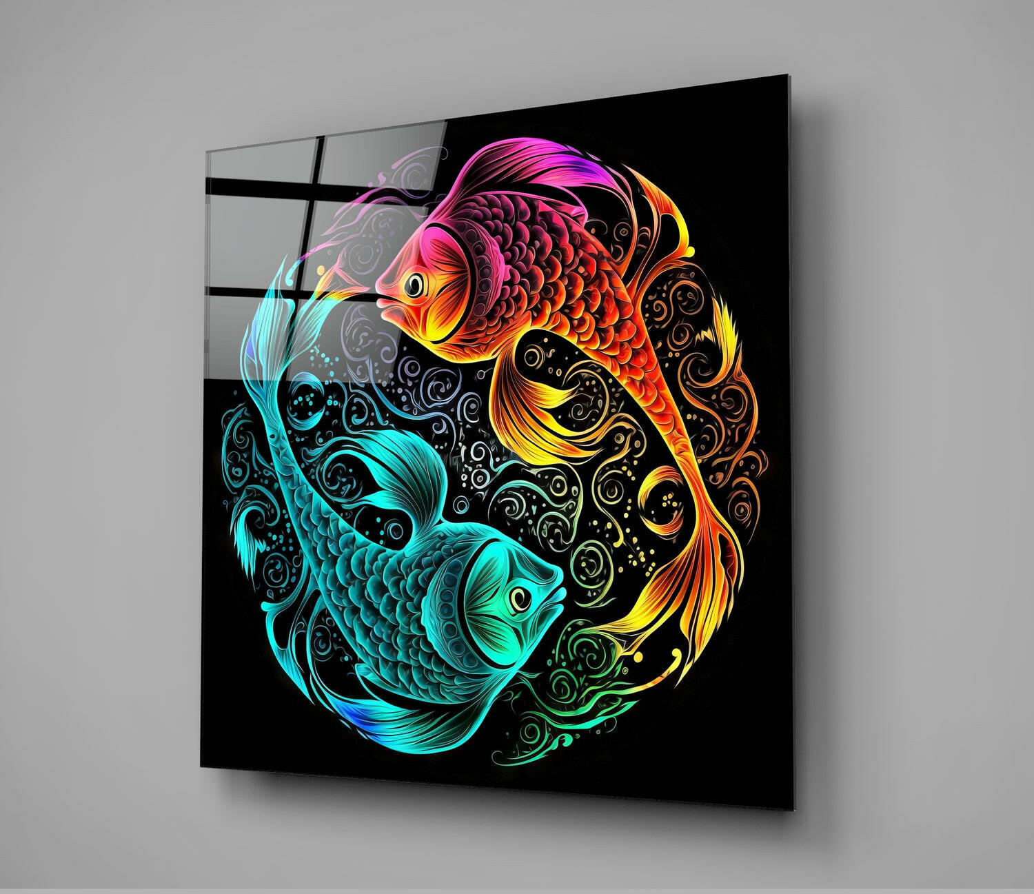 Insigneart USA Ying and Yang Glass Wall Art || Designer Collection