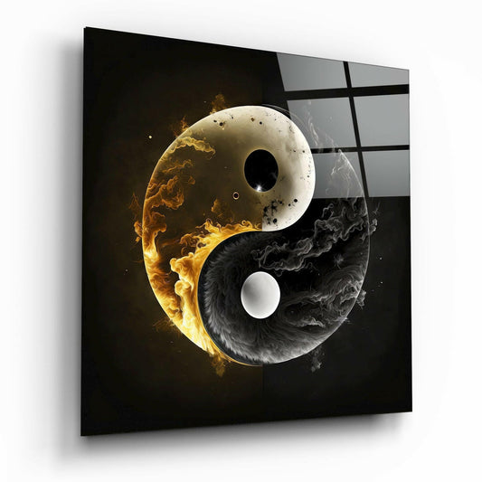 Insigneart USA Ying and Yang Glass Wall Art || Designer Collection