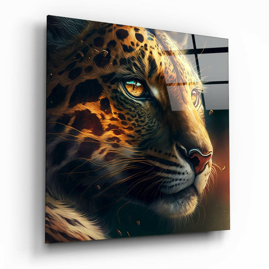 Leopard Glass Wall Art  || Designer Collection Insigneart USA