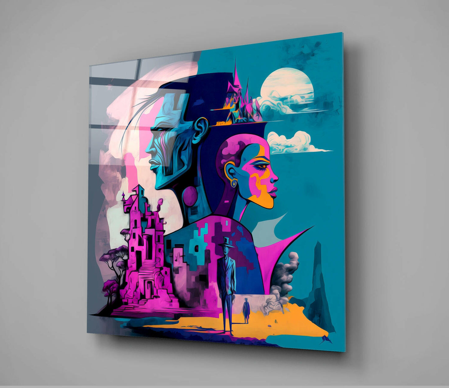 Picasso's Mind Glass Wall Art  || Designer Collection Insigneart USA