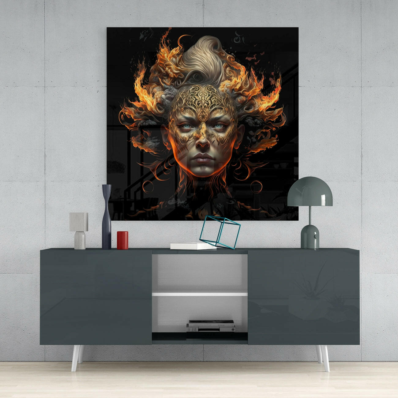Insigneart USA The Wrath of the Woman Glass Wall Art || Designer Collection