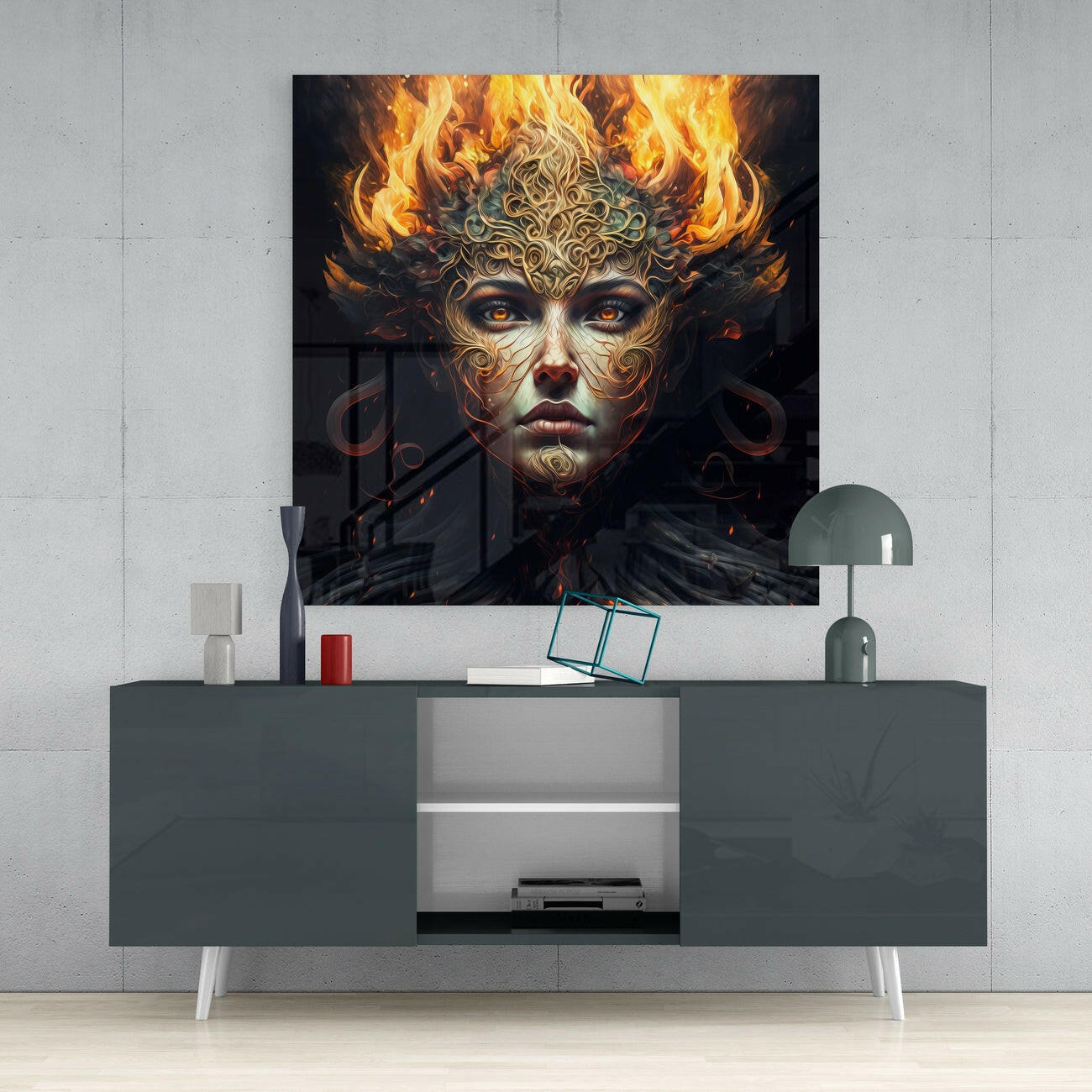 Insigneart USA The Wrath of the Woman Glass Wall Art || Designer Collection