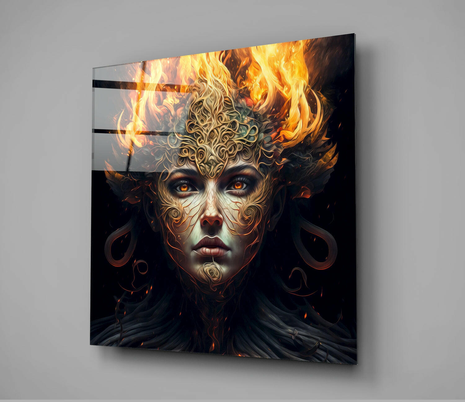 Insigneart USA The Wrath of the Woman Glass Wall Art || Designer Collection