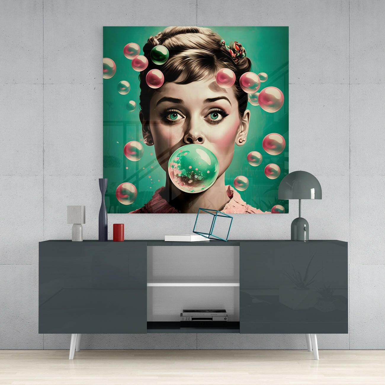 Insigneart USA Audrey Hepburn Glass Wall Art || Designers Collection
