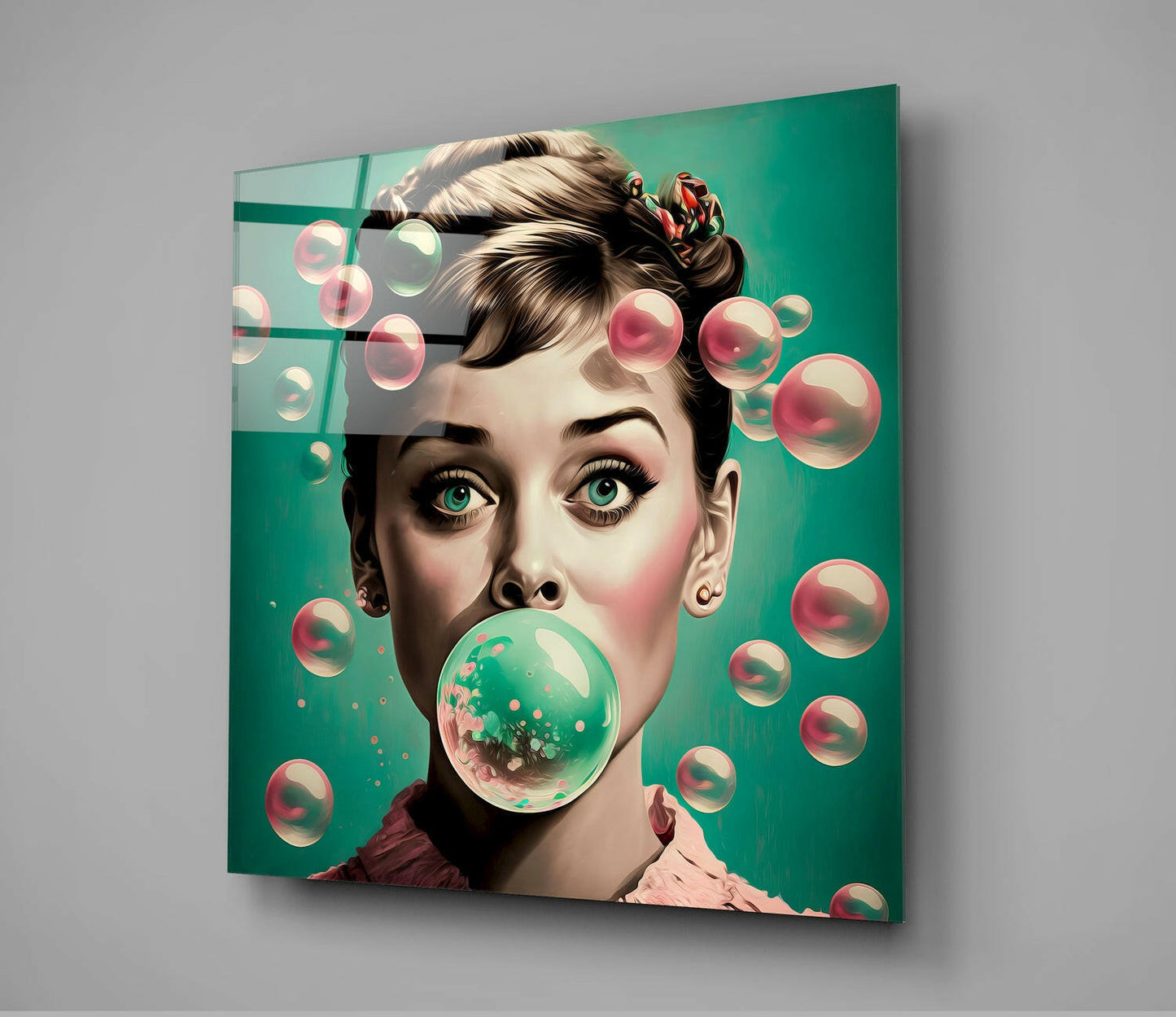 Insigneart USA Audrey Hepburn Glass Wall Art || Designers Collection
