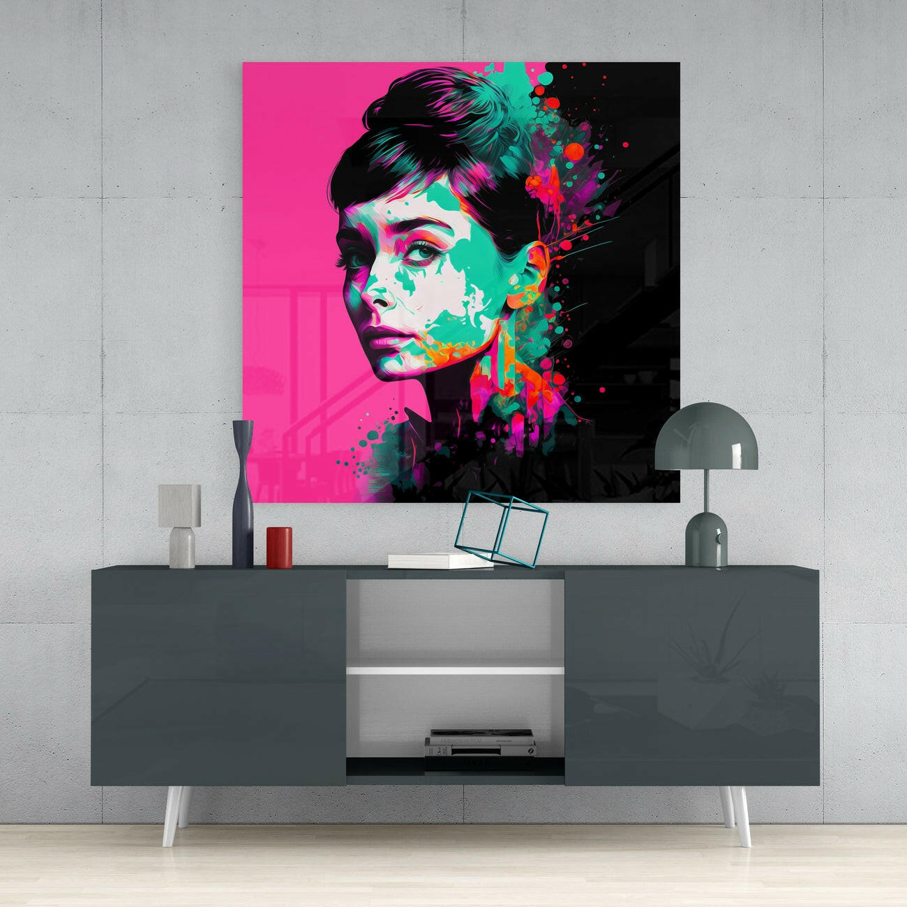 Insigneart USA Audrey Hepburn Glass Wall Art || Designers Collection