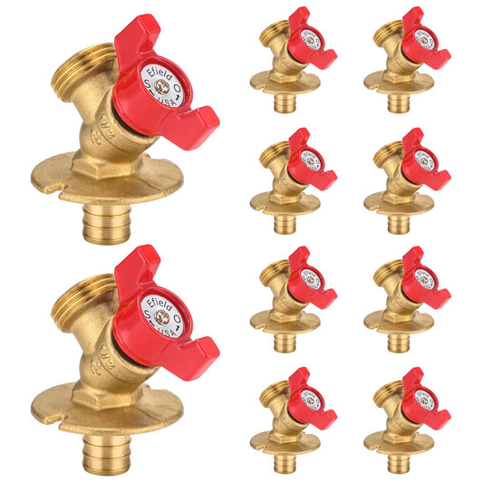 10 Pcs 3/4" PEX Crimp x 3/4" NH, PEX Sillcock, Red