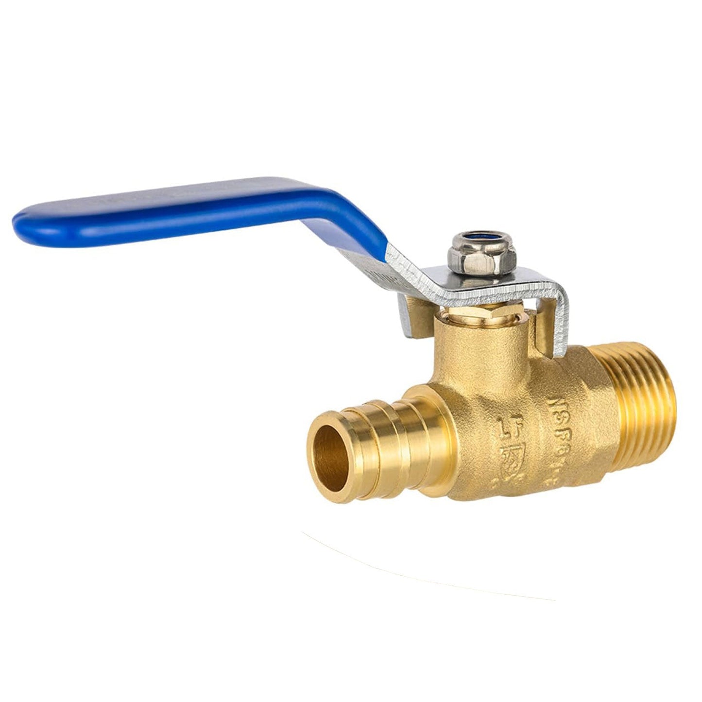 1/2" PEX-A Expansion X 1/2" MNPT Ball Valve, Blue (Lead Free)